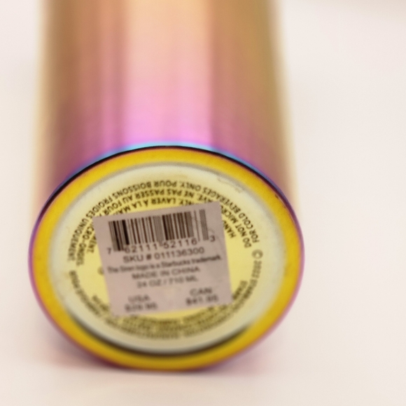 Starbucks NWT 2022 Summer Rainbow Iridescent Stainless Steel 24oz Tumbler HTF - Picture 3 of 8